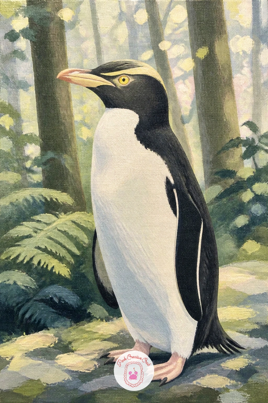 Yellow-Eyed Penguin In A Forest — Close the series somewhere unexpected with a yellow-eyed penguin in a forest, since this rare species nests among coastal