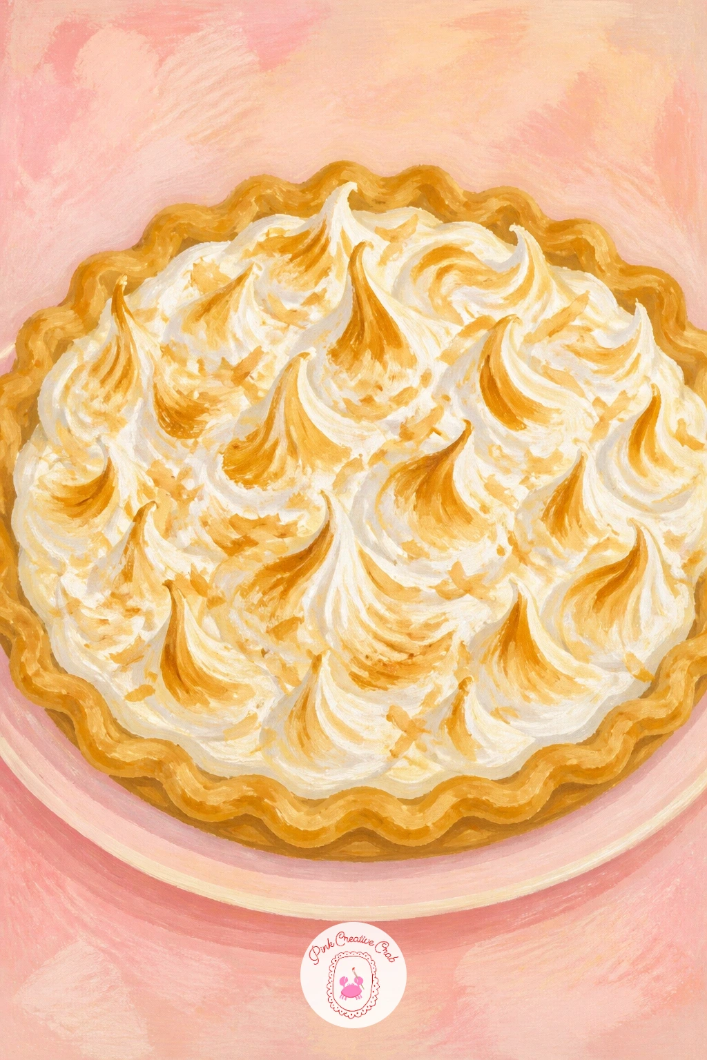 Coconut Cream Pie With Toasted Peaks — Coconut cream pie is all about texture, so this is a good place to slow down and practice peaks. Dessert painting