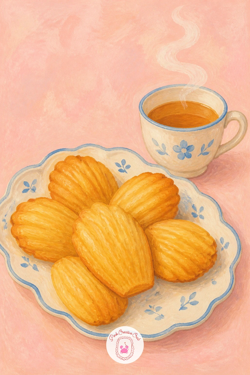 Madeleines On A Plate With Tea — Madeleines on a plate with tea brings in a second object, so this is a good moment to practice simple grouping. Dessert