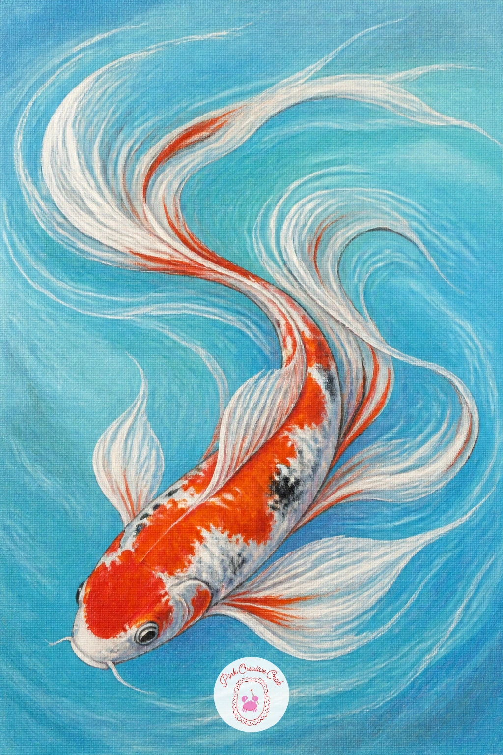 A Butterfly Koi With Long Flowing Fins — Give the water some movement with a butterfly koi with long flowing fins trailing behind it like ribbons. Koi fish