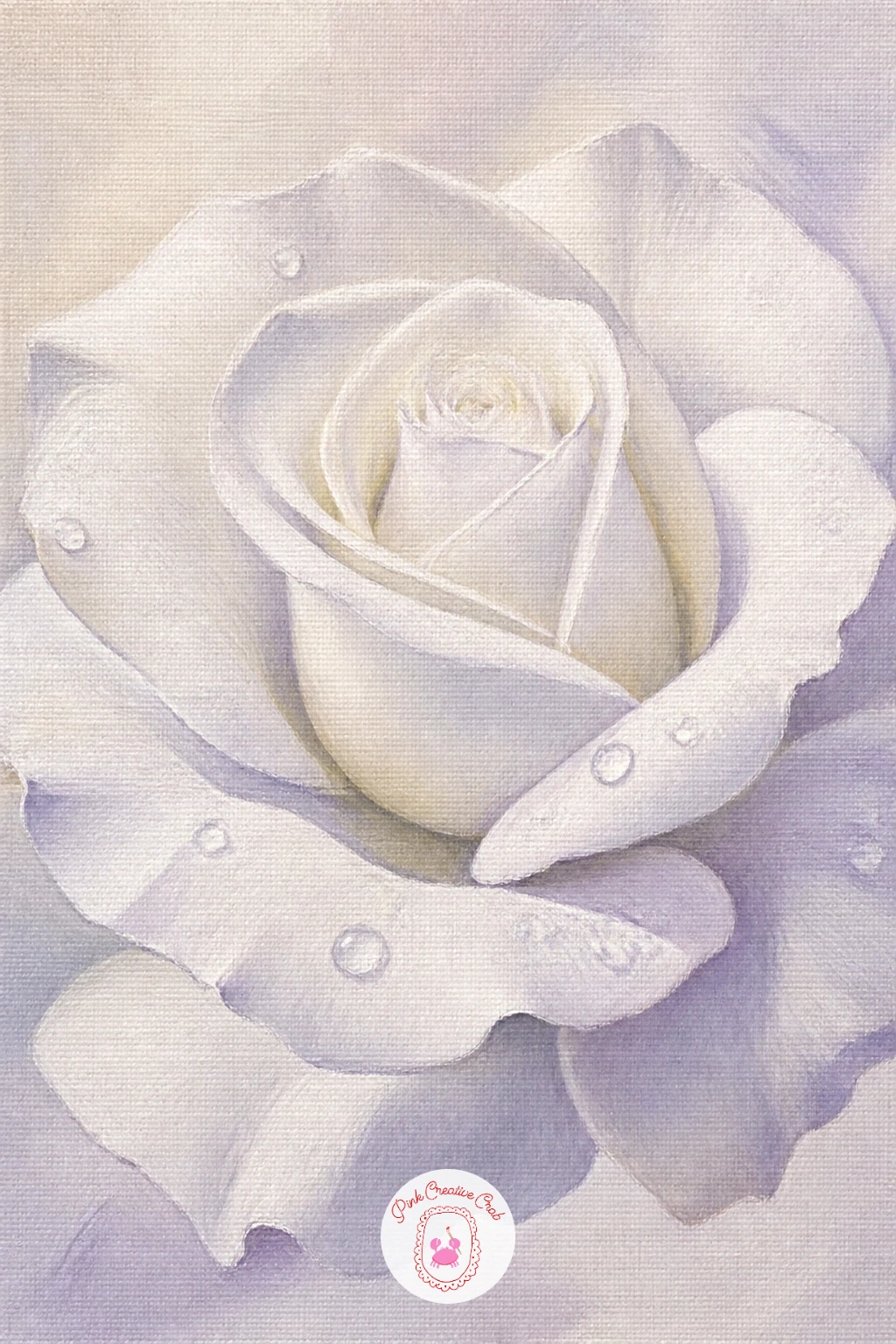 White Rose With Dew — Switch to a single bloom again, this time in white, which is really a study in shadow since there is no strong color to lean on. Rose