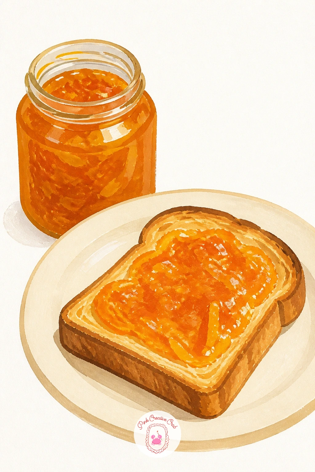 Jar of Marmalade With Toast — Staying at the breakfast table, a jar of marmalade with toast is a cozy still life that leans on texture more than detail. Orange
