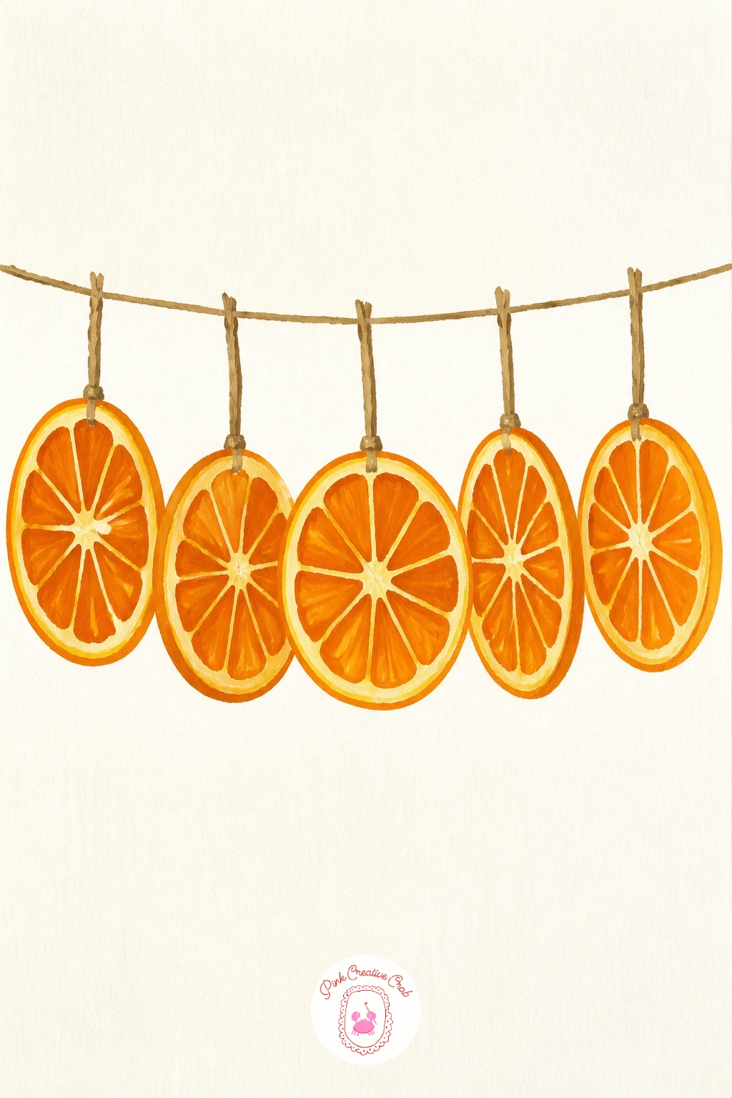 Orange Slices Drying on a String — Keeping that cozy kitchen thread going, orange slices drying on a string turns a simple pattern into a charming hanging