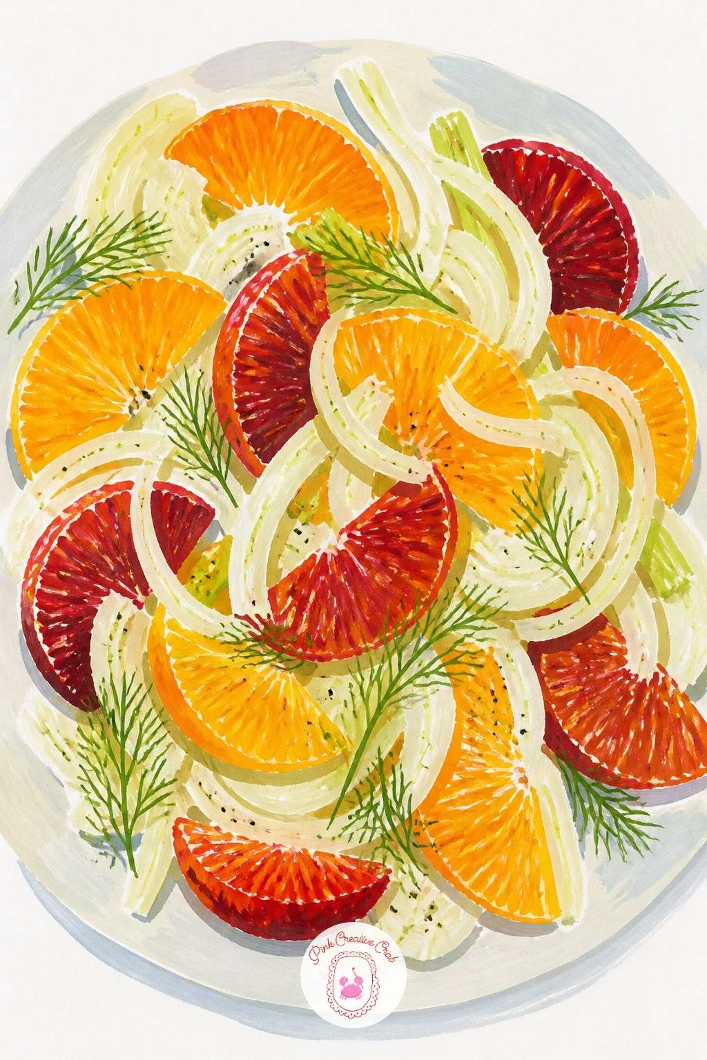 Citrus Salad With Fennel — Building a fuller plate now, a citrus salad with fennel mixes round orange segments with thin pale fennel slices for contrast.