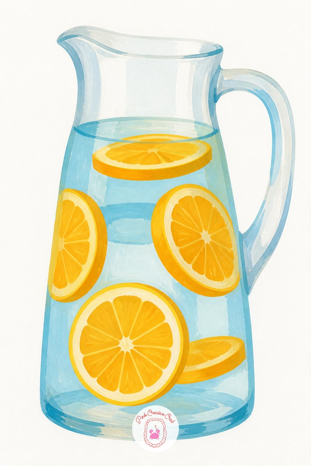 Pitcher of Water With Orange Slices — Back to a refreshing table subject, a pitcher of water with orange slices is built around a clear glass shape filled with