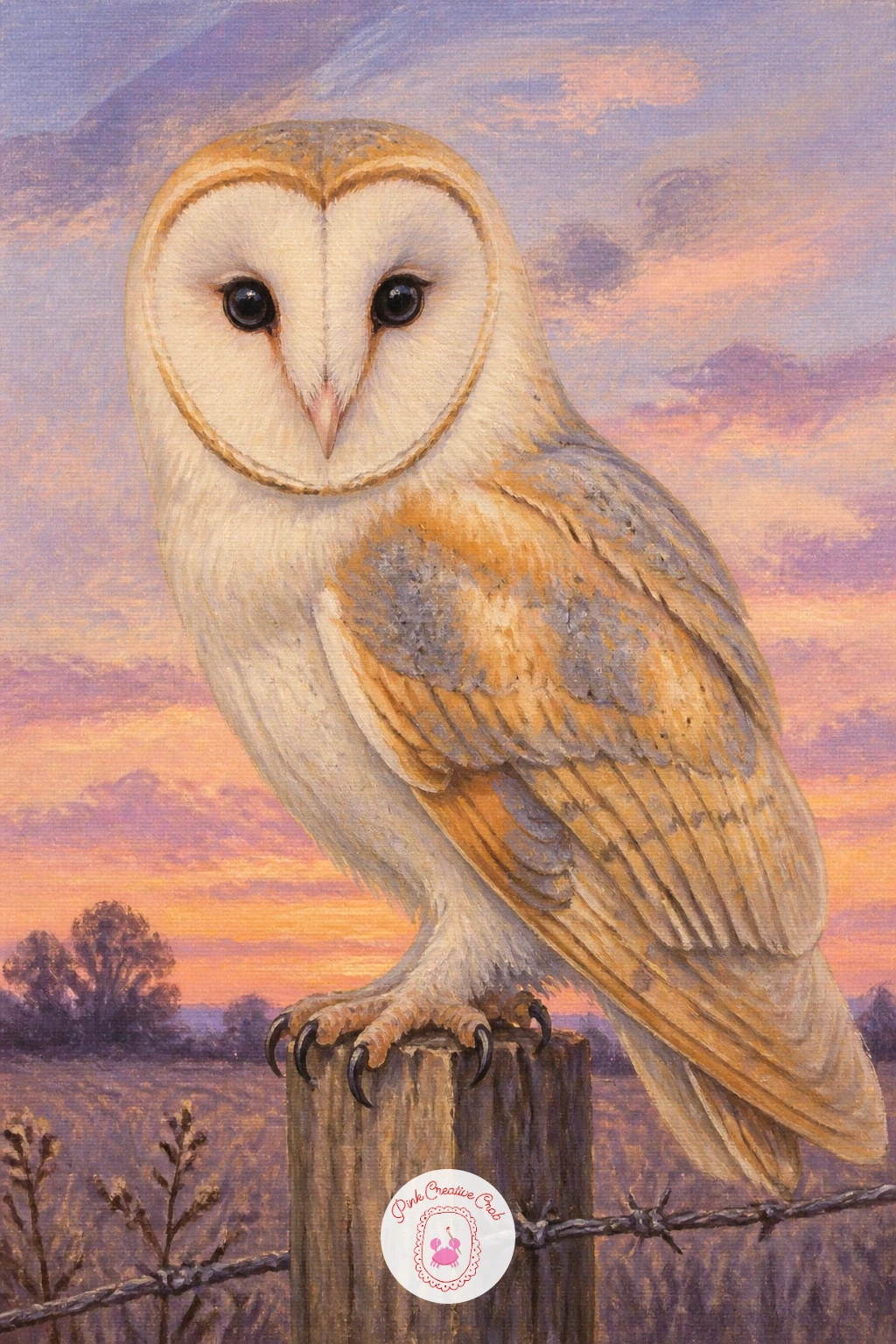 Barn Owl On A Fence Post — Start the whole list with a barn owl on a fence post, since its heart-shaped face is the easiest owl shape to get right first try.