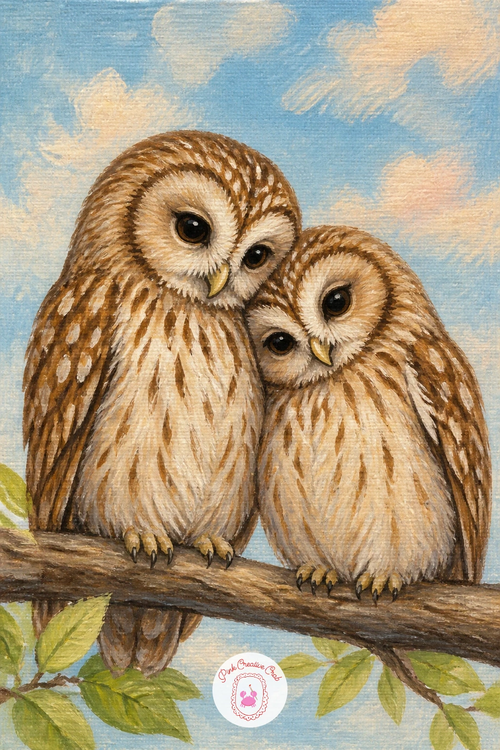 A Pair Of Owls Cuddling — Soften the mood with a pair of owls cuddling, two bodies pressed close together so they almost read as one shape from a distance. Owl
