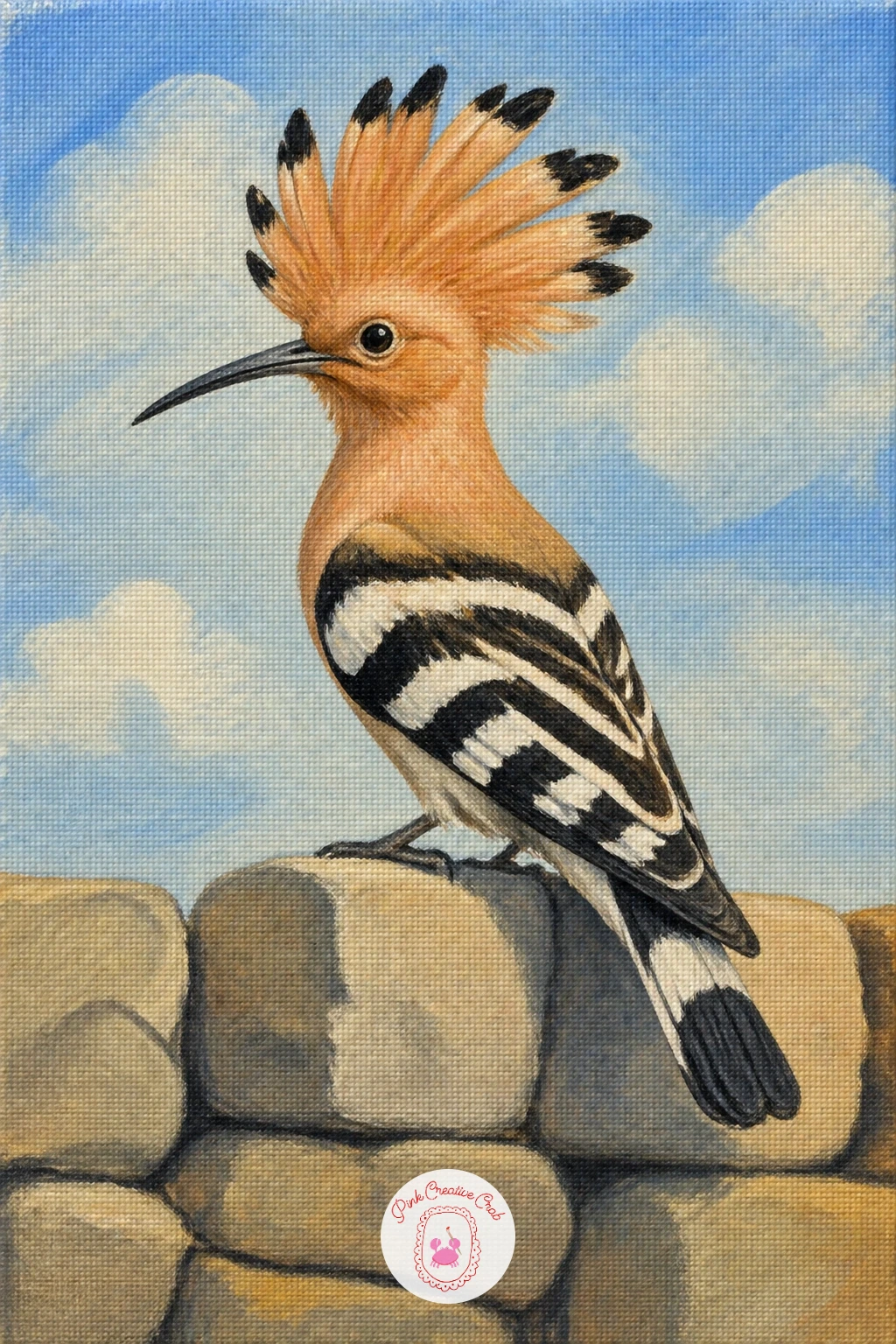 Hoopoe On A Stone Wall — Give the list one exotic-looking visitor with a hoopoe on a stone wall, its fanned crest and bold striped wings making it one of the