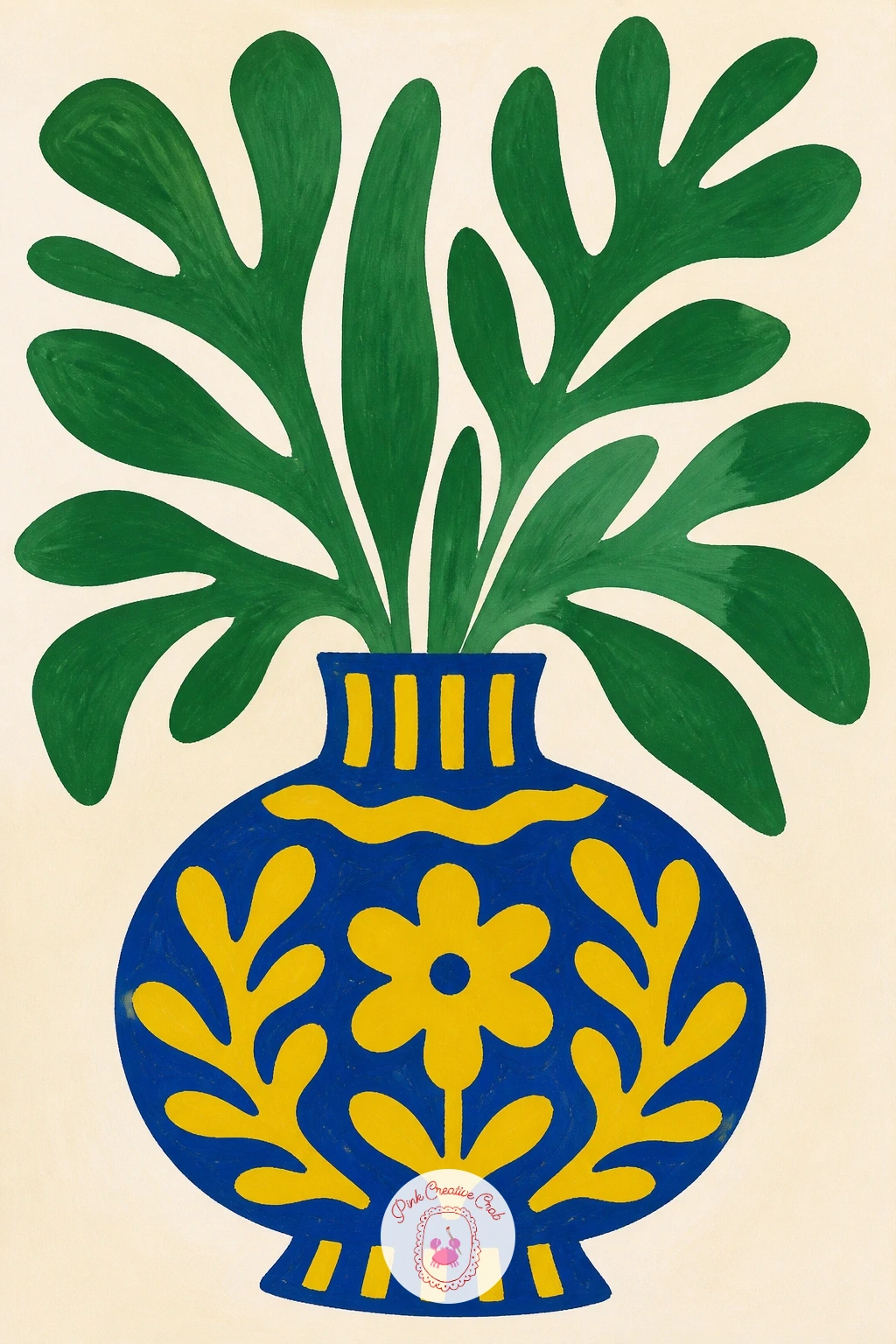 Matisse-Inspired Vase With Leaves — Trade flowers for foliage on this one, since a Matisse-style arrangement is about shape over detail. Flower vase painting