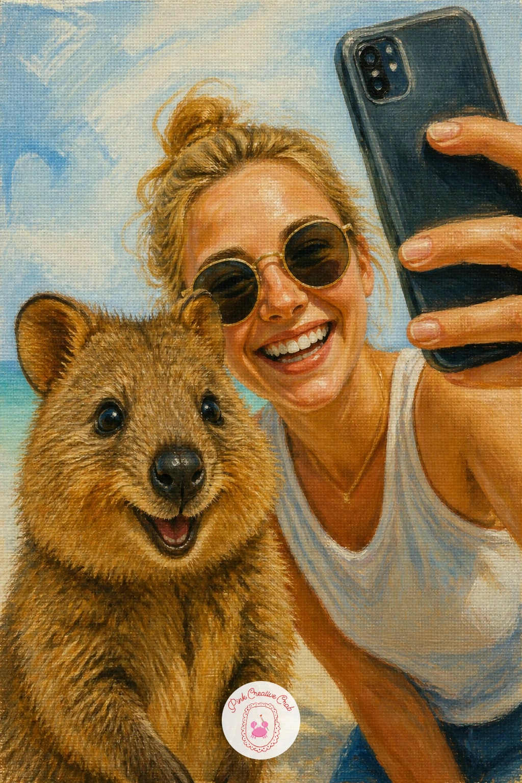 Quokka Taking a Selfie With a Tourist — Have some fun with a quokka taking a selfie with a tourist, a scene that plays straight into the real island photo