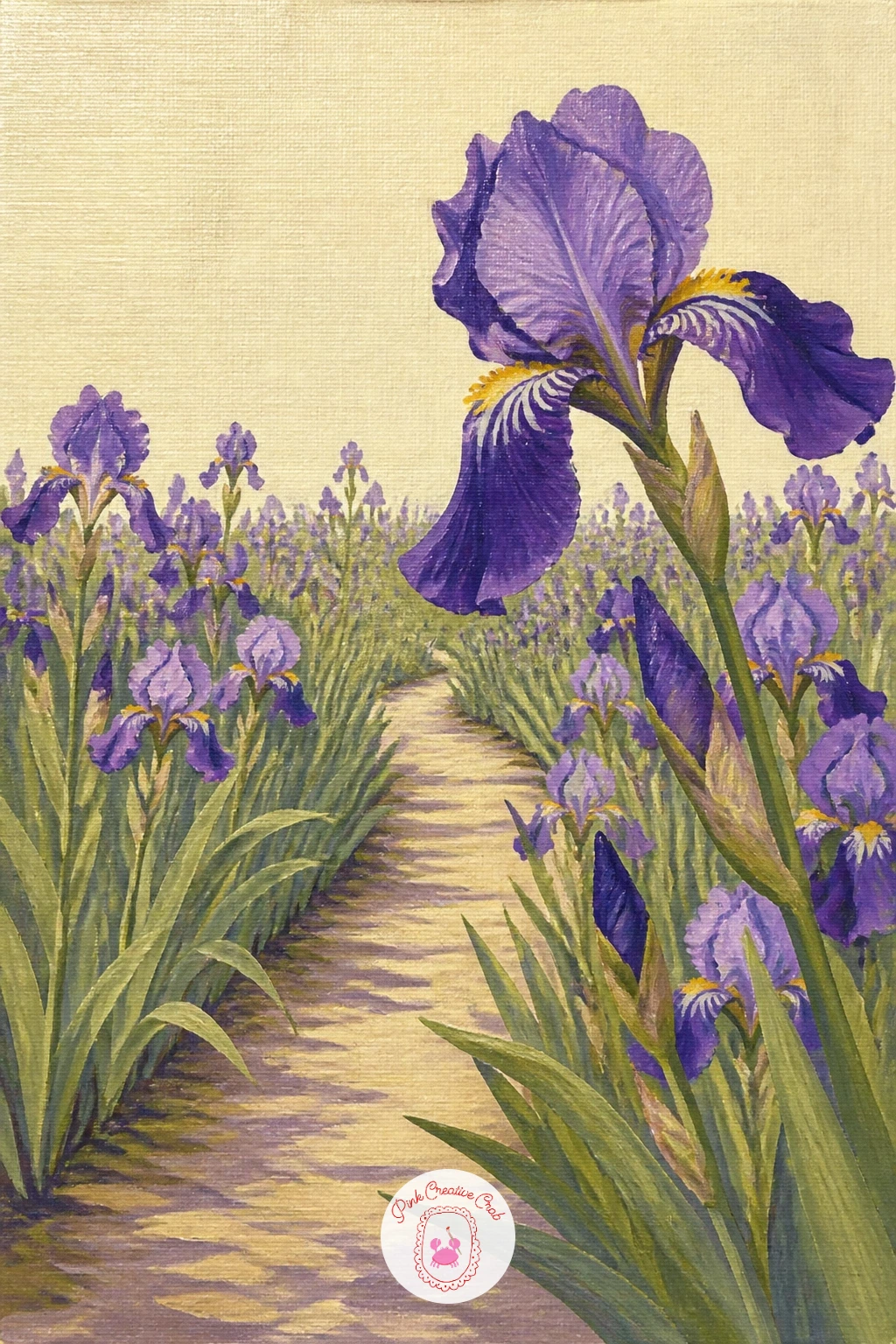 A Garden Path Between Iris Beds — A garden path between iris beds is the most landscape-like of the iris ideas, built from back to front like a real view down