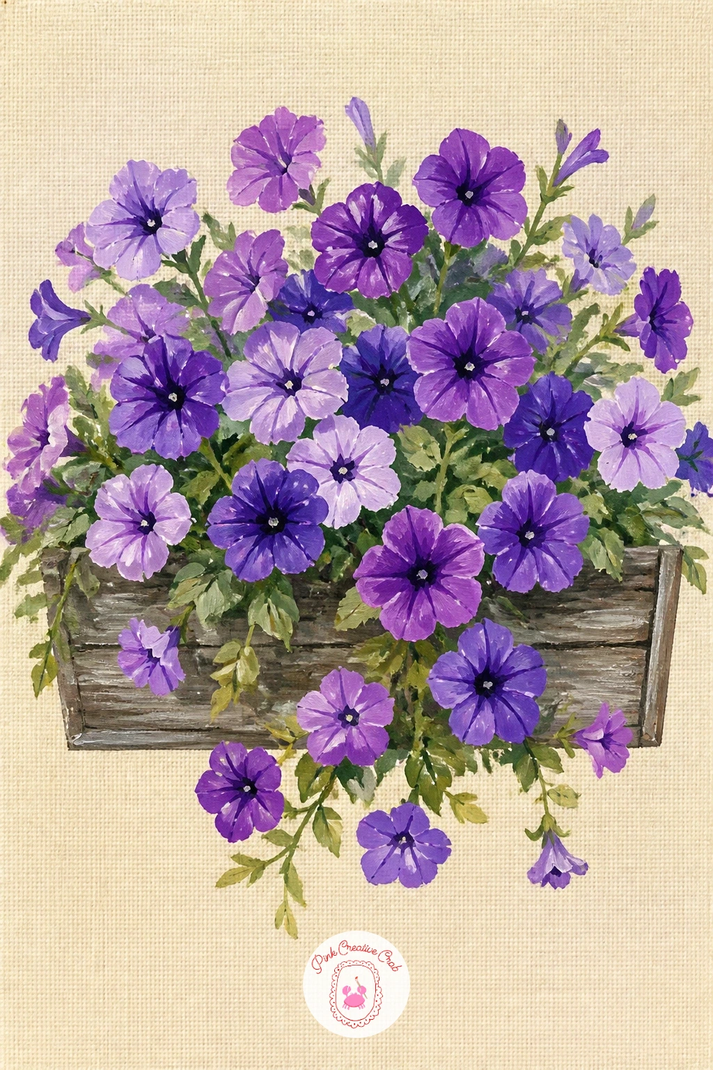 Purple Petunias In A Window Box — Purple petunias in a window box give you a chance to paint abundance, a tumble of trumpet-shaped blooms spilling well past