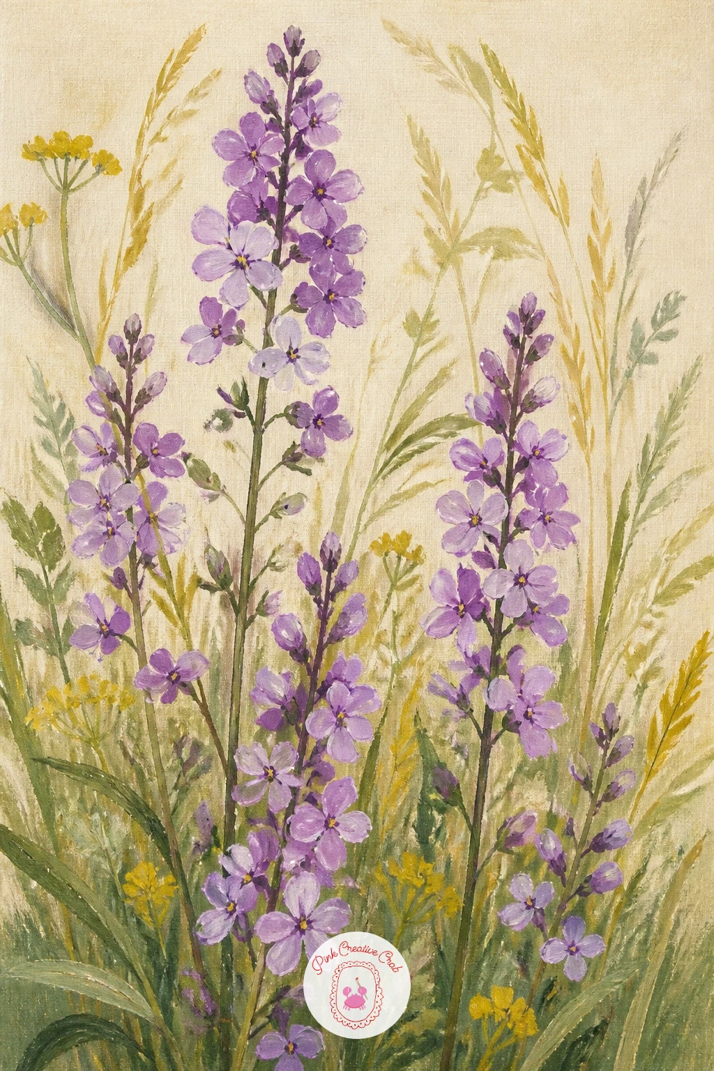 Sweet Rocket In A Wild Garden — Sweet rocket in a wild garden brings a tall, airy flower into the mix after all that dense aubretia texture, and the contrast