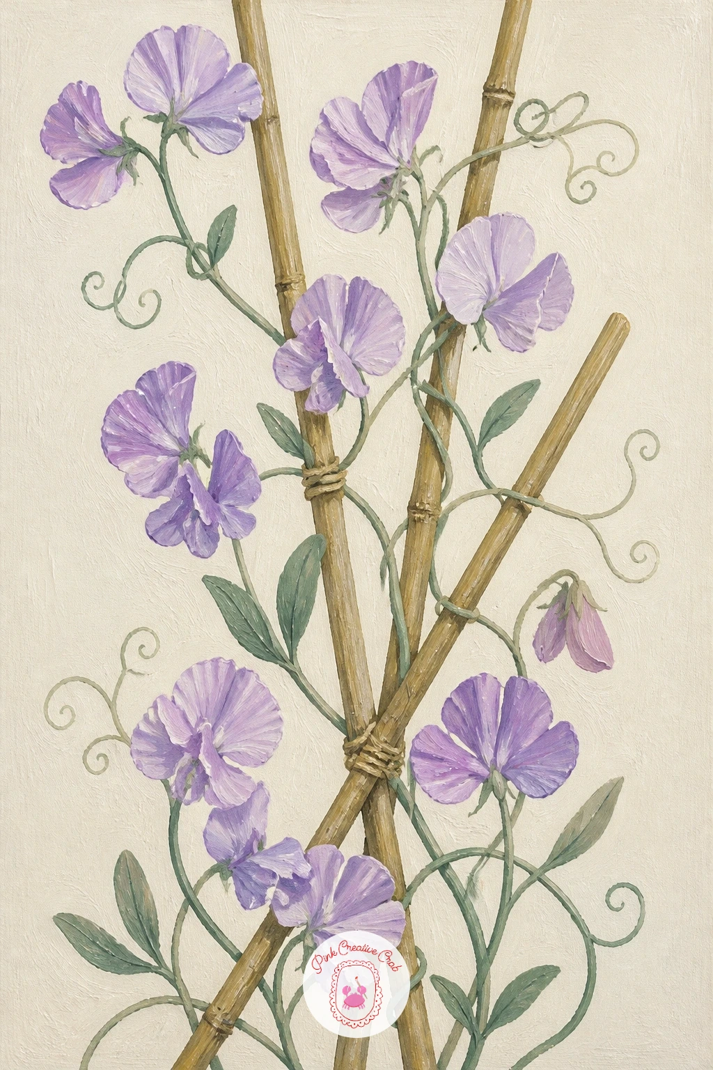 Lilac-Colored Sweet Peas On A Cane Frame — Lilac-colored sweet peas on a cane frame closes the list with one of the prettiest and most delicate garden