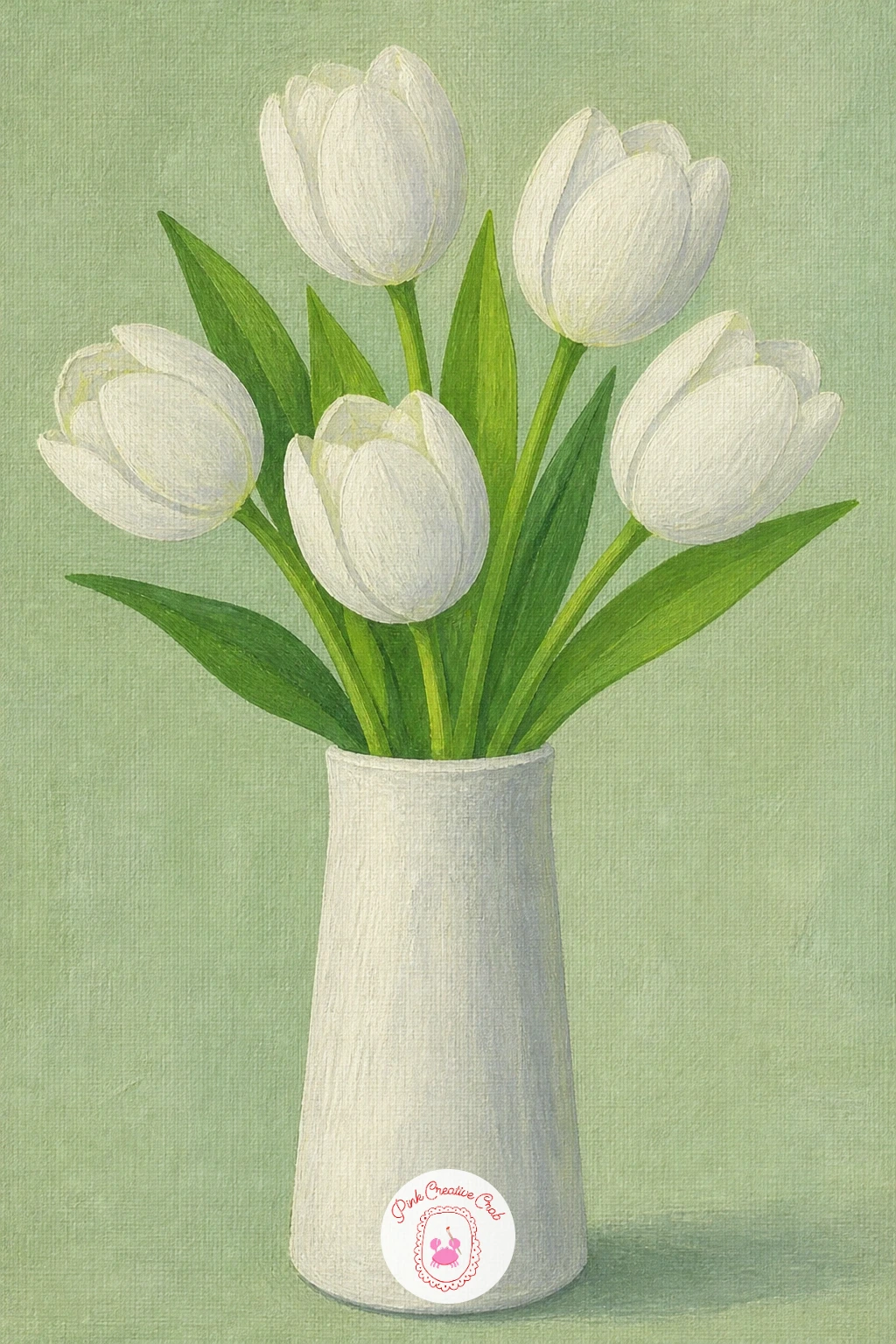 White Tulips In A Minimalist Vase — White tulips in a minimalist vase strips the whole scene down to shape and shadow, which makes it a lovely calm contrast to