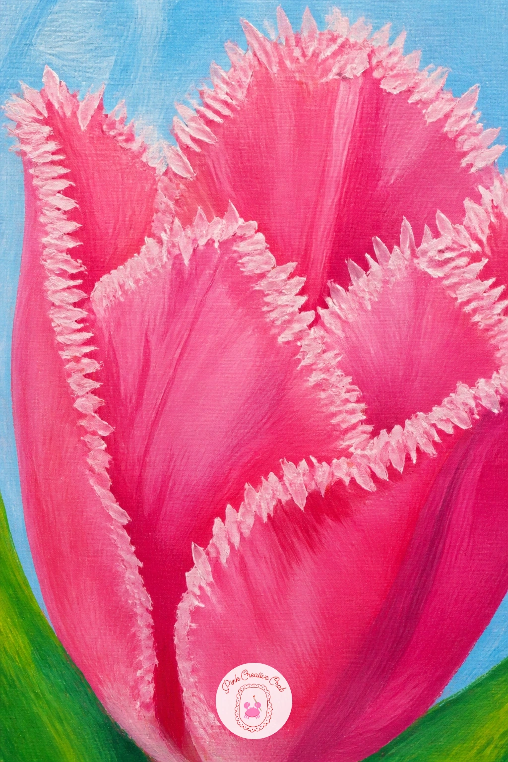 Fringed Tulip Close-Up — Fringed tulip close-up focuses on one of the more unusual tulip varieties, with tiny crystal-like fringes along every petal edge.