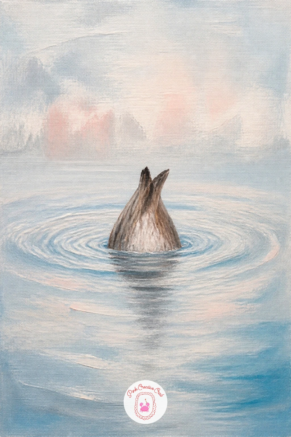Little Grebe Diving — Capture motion again with a little grebe diving, caught mid-plunge with just ripples left on the surface above it. Swan painting