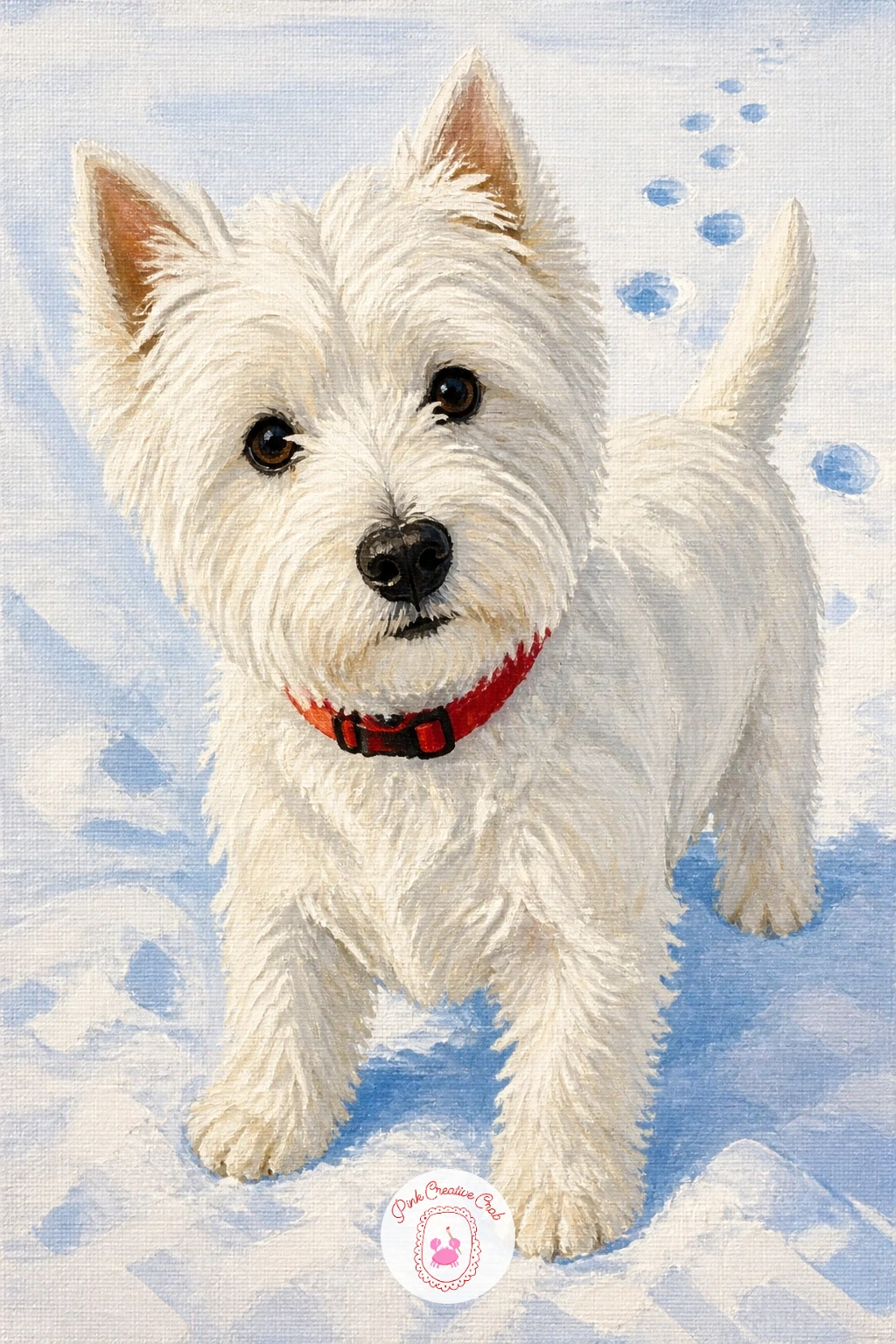 Westie In The Snow — Send the West Highland terrier out into the snow for a bright winter scene with real contrast to work with. Dachshund painting