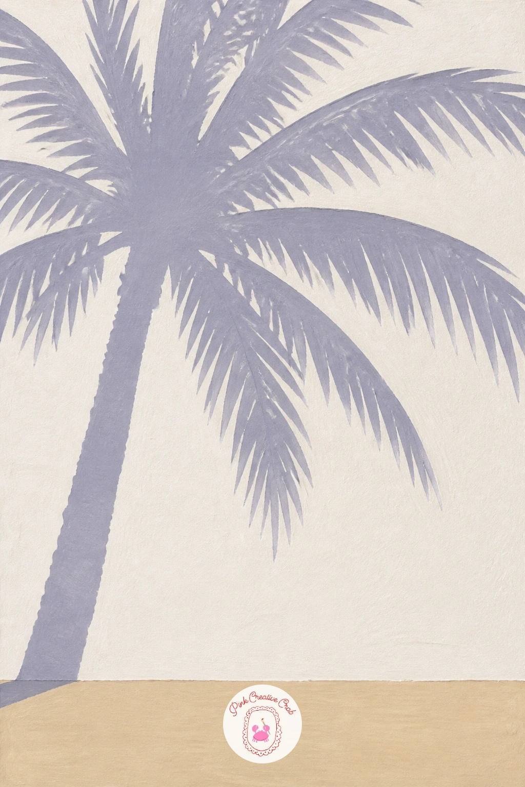 Palm Shadow On A White Wall — Start here because this palm scene is really just two flat shapes: a wall and a shadow. Palm tree painting