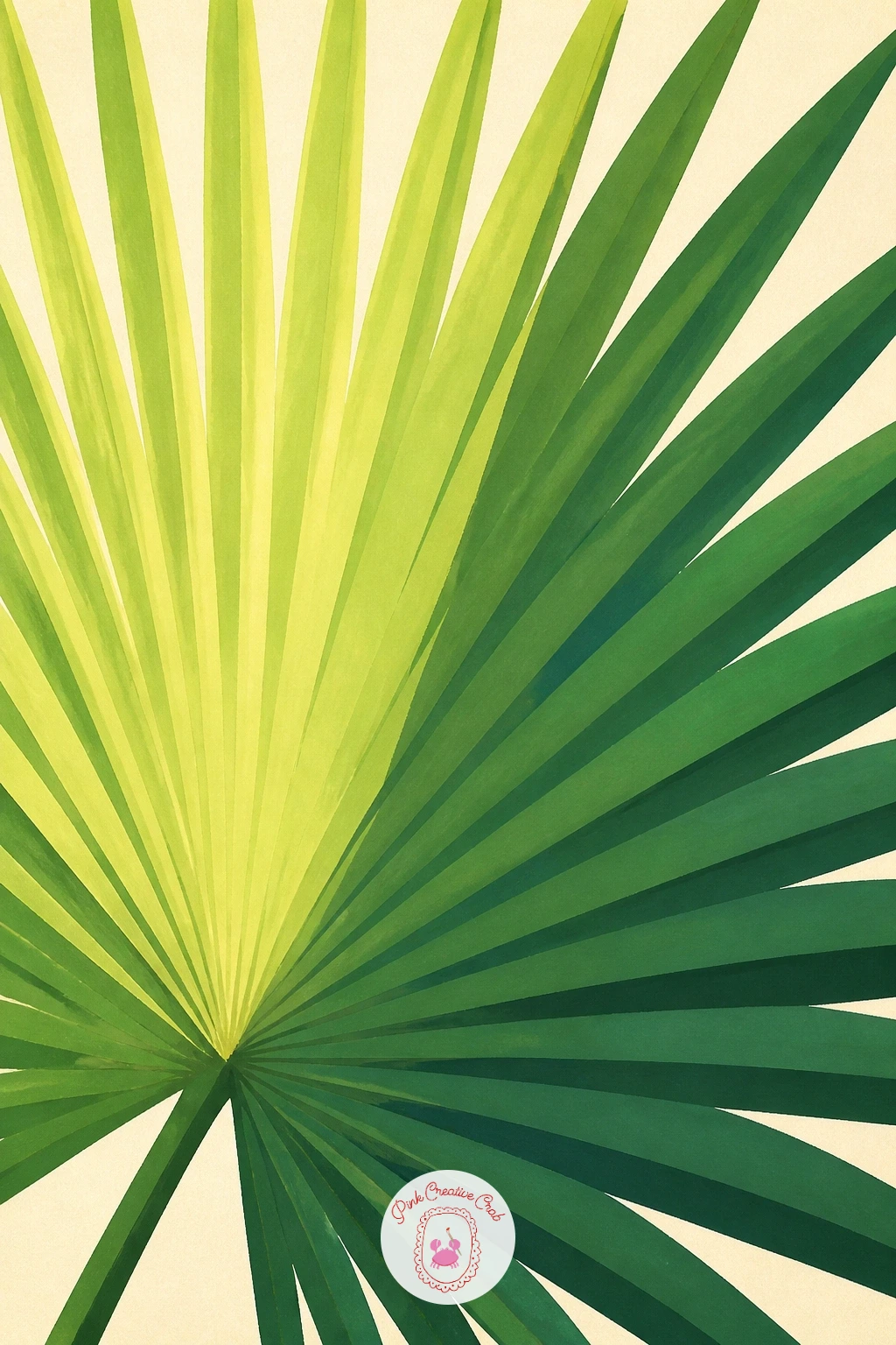 A Fan Palm Leaf Close-Up In The Light — Zoom right in for this one and paint a single fan palm leaf lit from one side. Palm tree painting
