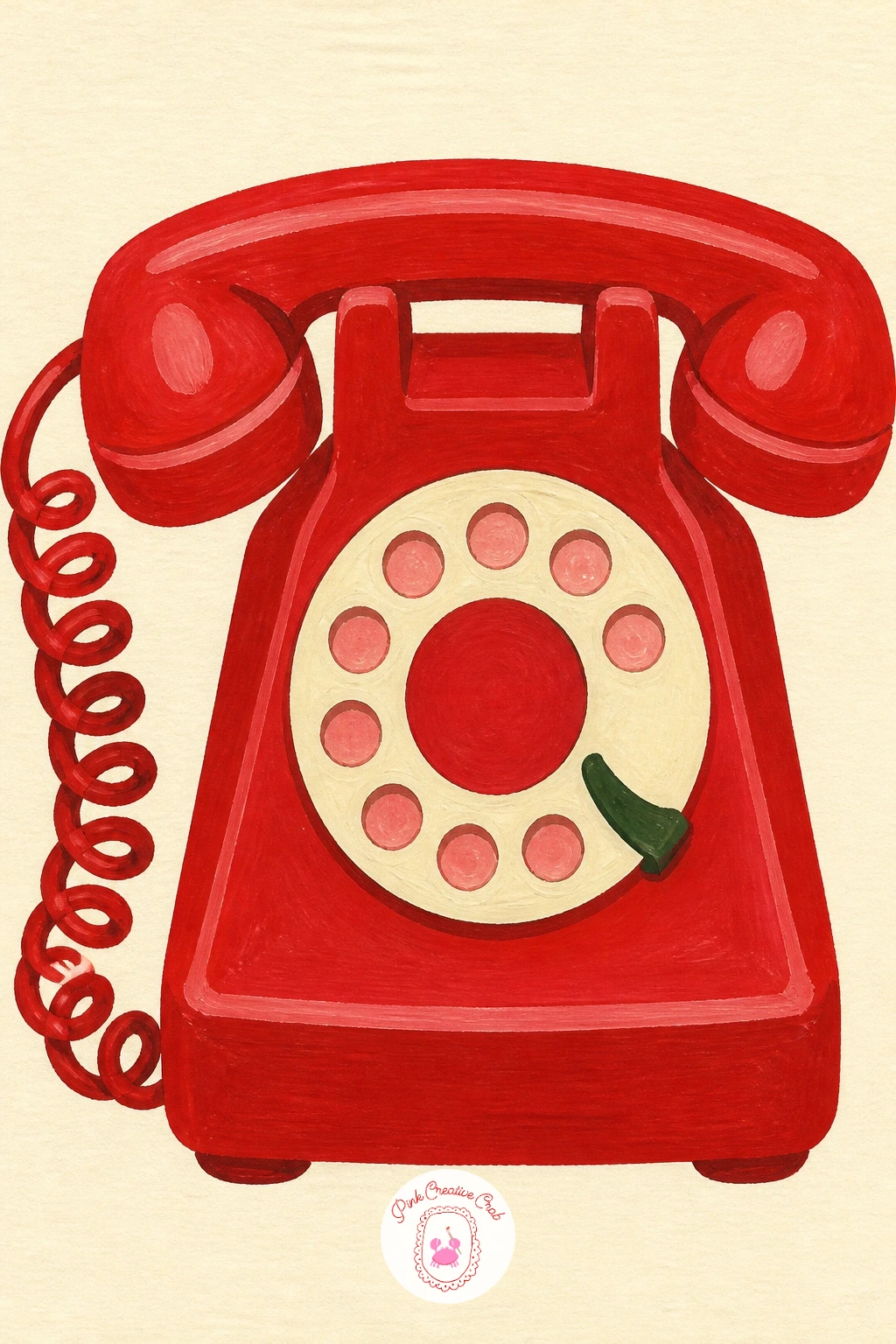 Red Rotary Phone With A Curly Cord — Quick version first: a red rotary phone with a curly cord can be blocked in ten minutes as one simple cherry red body