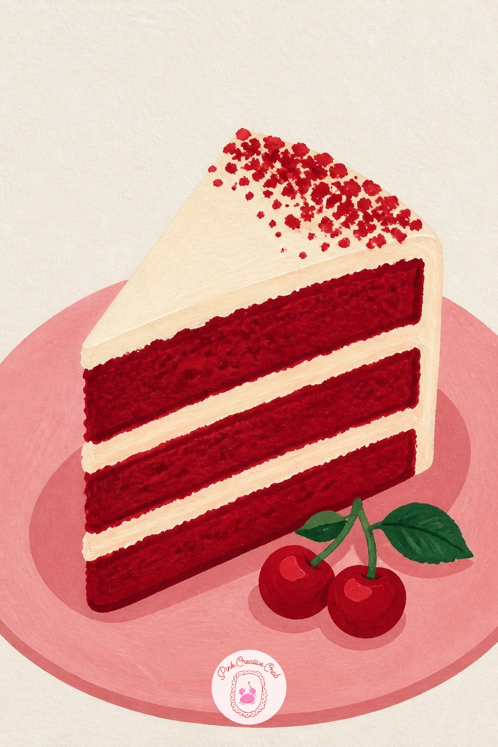 Red Velvet Cake Slice On A Pink Plate — Keep the dessert theme going with a red velvet cake slice on a pink plate, a subject that is really just two or three