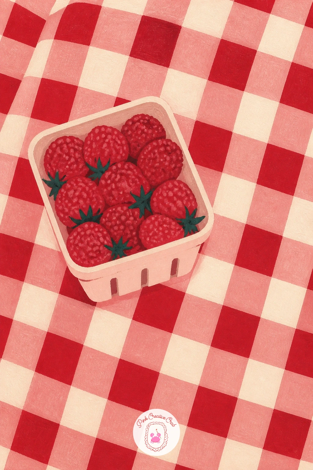 Gingham Picnic Blanket With Raspberries — Finish the list the way it began, with fruit and fabric together: a red gingham picnic blanket with a punnet of