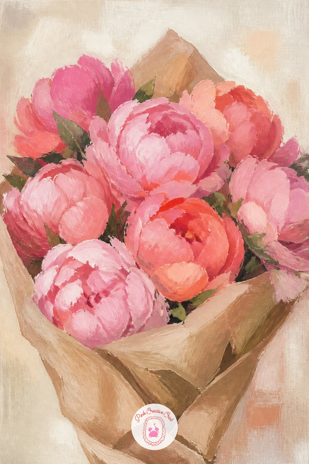 Peony Bouquet Wrapped In Brown Paper — Move from vases to something that feels fresh from the florist with a peony bouquet wrapped in brown paper, a lovely