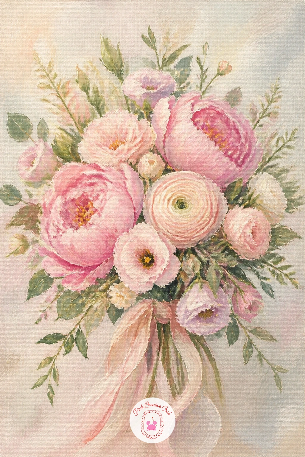 A Bridal Bouquet Of Garden Blooms — Combine everything so far into a bridal bouquet of garden blooms, mixing peonies, ranunculus and lisianthus together the