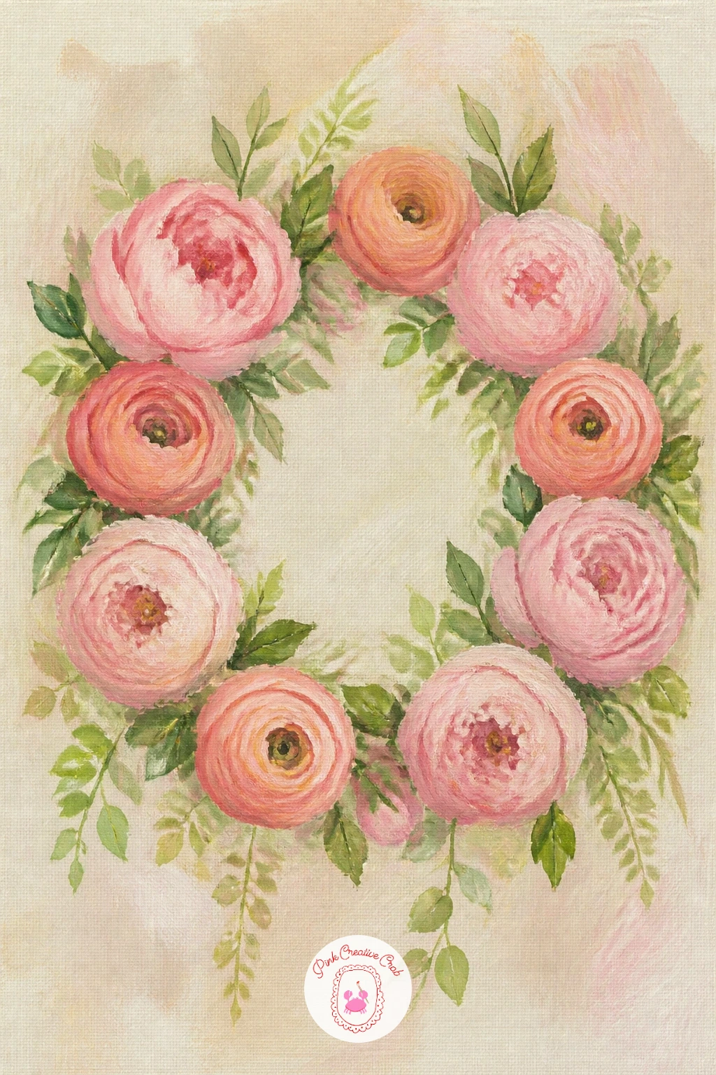 A Flower Crown Of Peonies And Ranunculus — Bring the peonies back for a flower crown of peonies and ranunculus, a circular composition that is a satisfying