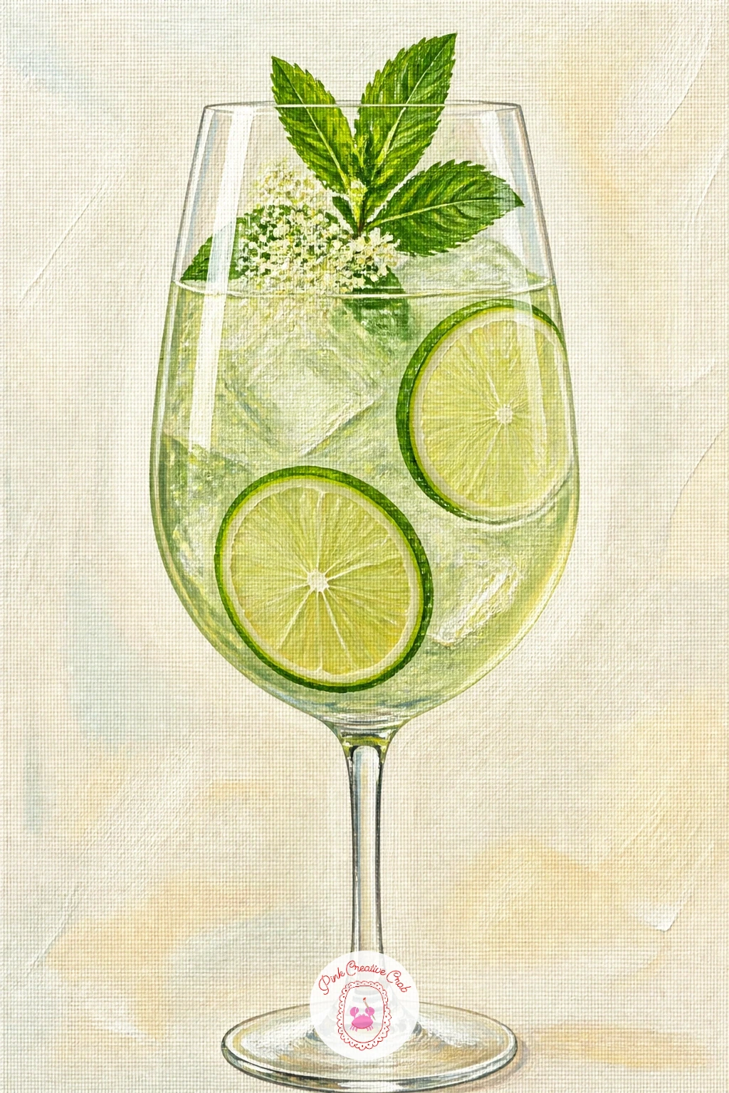 Hugo Spritz With Elderflower — Bridge back to brighter daylight with a hugo spritz, the palest drink on the list and a good test of restraint. Cocktail painting