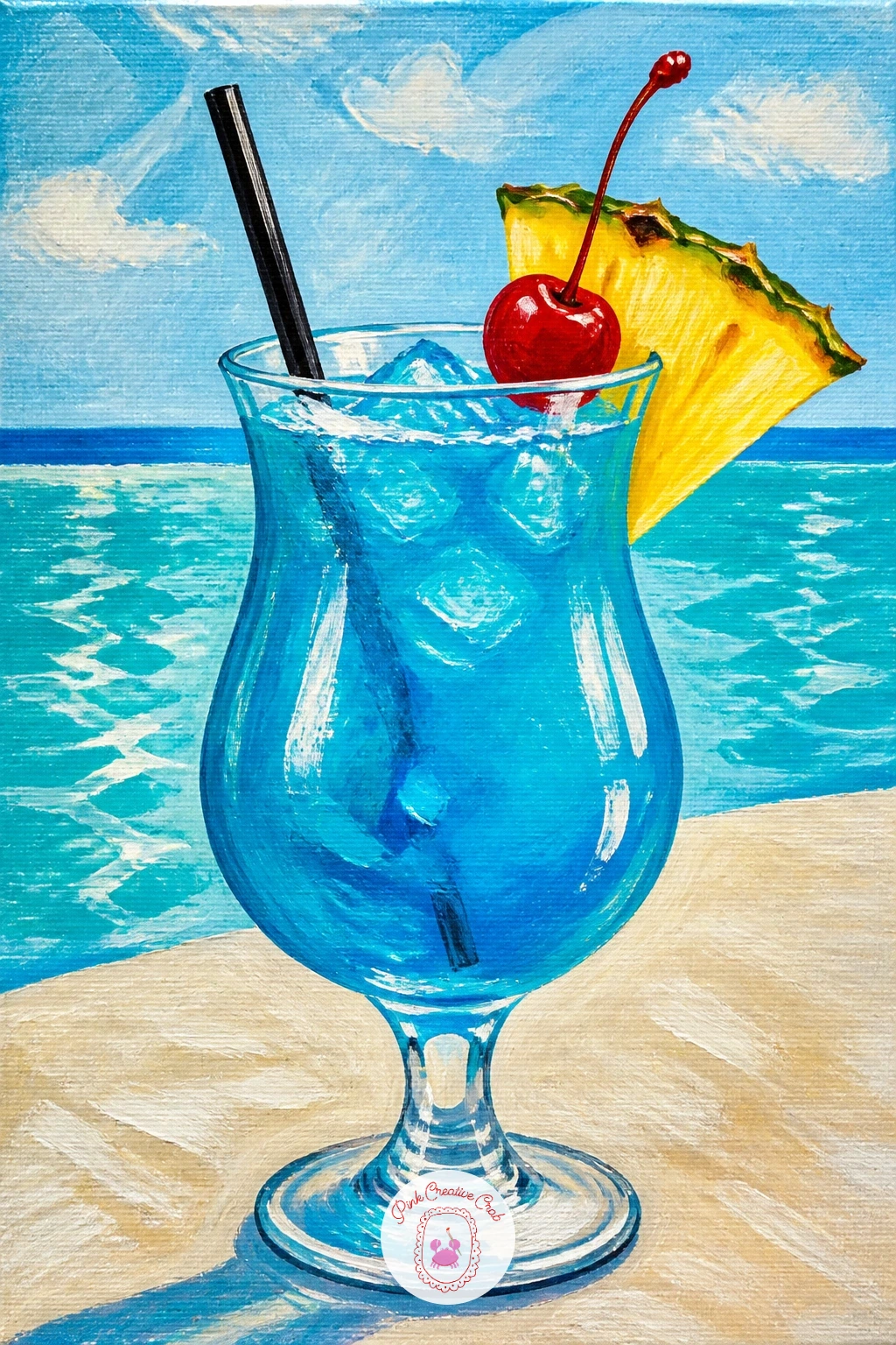 Blue Lagoon Cocktail by a Pool — Swing to the brightest color on the whole list: a blue lagoon cocktail poolside needs confident, undiluted blue to earn its