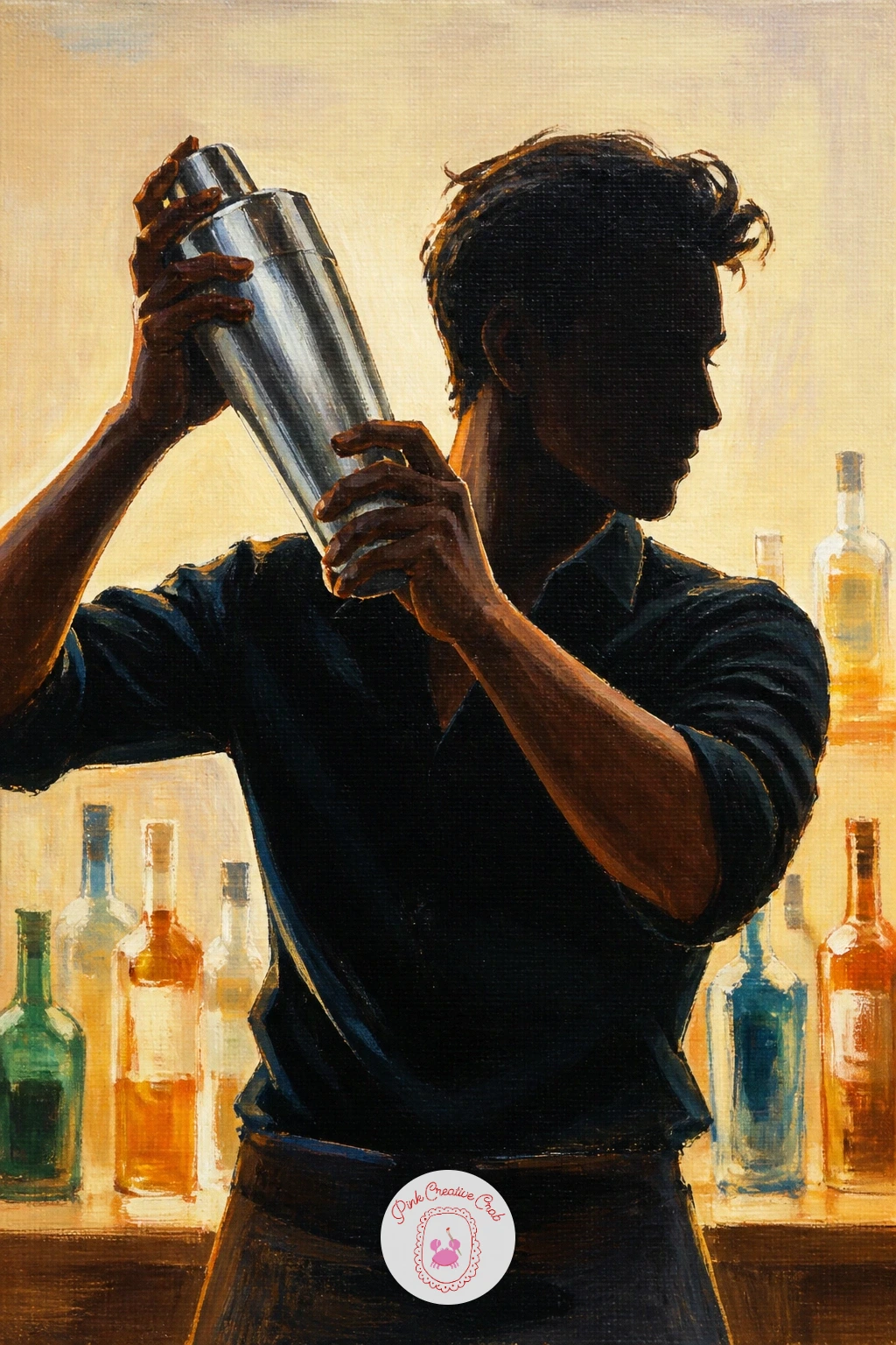 Bartender With a Cocktail Shaker — Shift away from a still glass to a moment of action: a bartender mid-shake is about gesture more than detail, so sketch the