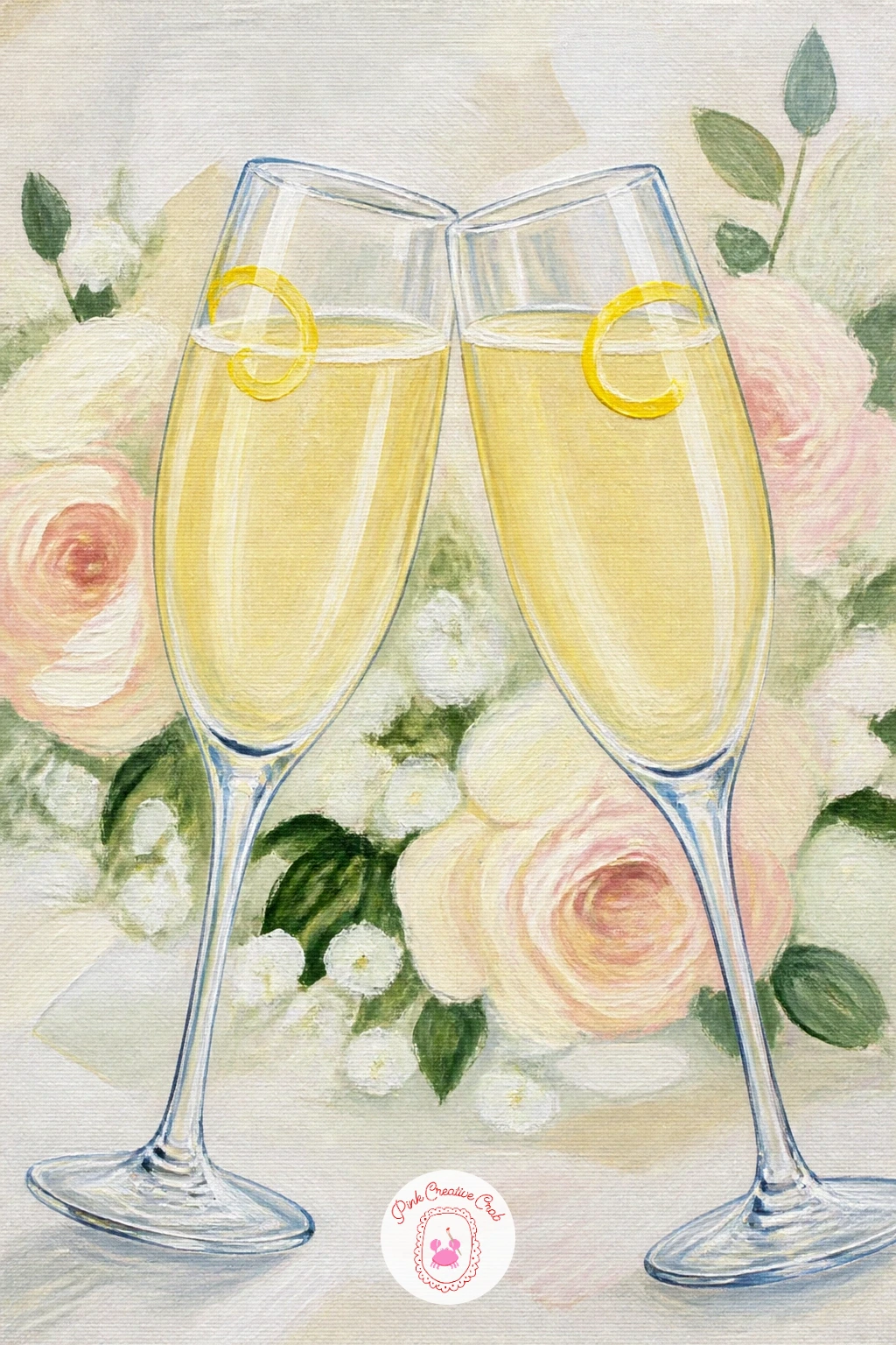 French 75 at a Wedding — Return to a celebration scene with a quick-and-slow option: a French 75 at a wedding can be painted as a ten-minute single glass or