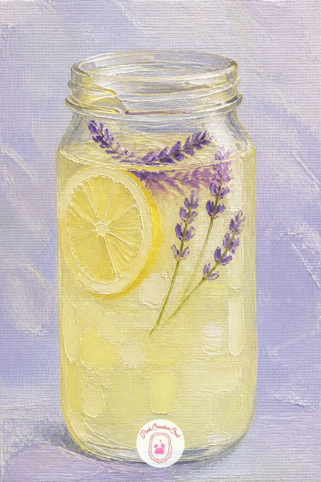 Lavender Lemonade In A Mason Jar — Cool the palette down with lavender lemonade in a mason jar, a refreshing little still life with some fun glass to paint.
