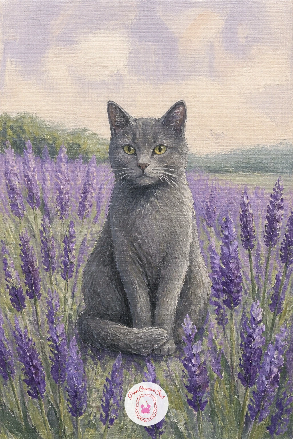 Cat Sitting In Lavender — After all that distance, come back in close with a cat sitting in lavender, a sweet subject that pairs an animal with the texture you
