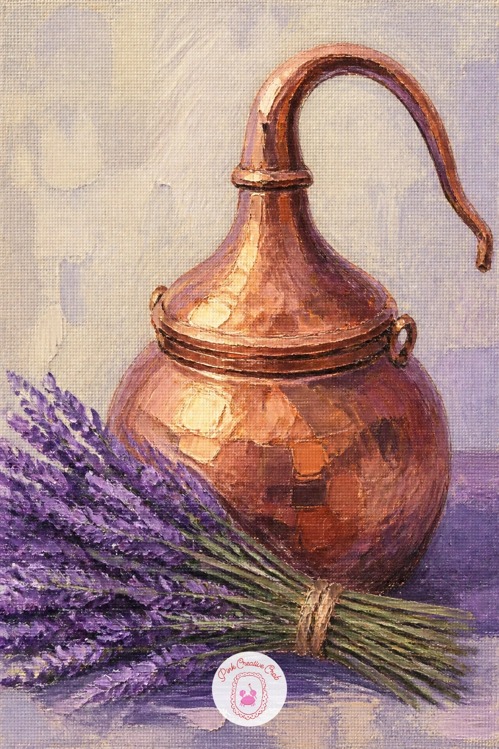 Copper Still For Lavender Oil — Try something a little different with a copper still for lavender oil, a warm metallic subject that brings a new texture into