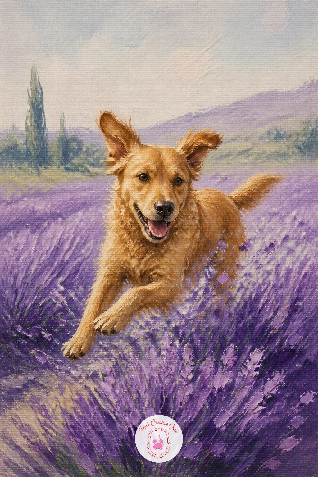 A Dog Running Through Lavender — Bring some movement into the series with a dog running through lavender, a lively subject after so many still scenes. Lavender