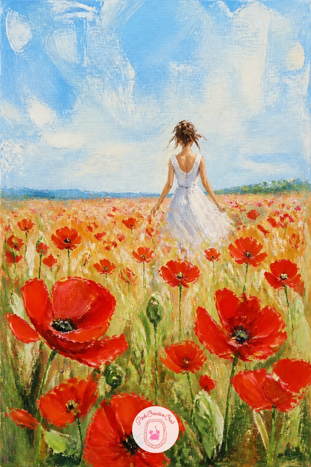 Red Poppy Field With Girl In White Dress — Start with the simplest and most forgiving scene on this list: a red poppy field with a girl in a white dress