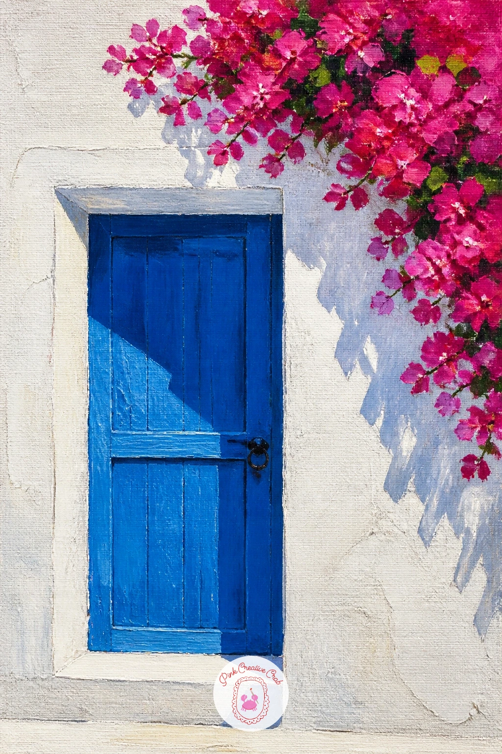 White Wall With Blue Door — Start the whole series here, because a white wall with a blue door teaches you the two things every scene below needs: a flat