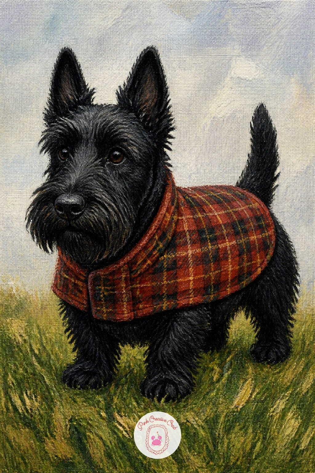 Scottie Dog In A Tartan Coat — Small and graphic, a Scottie dog in a tartan coat is a lovely quick companion piece if you want something faster than the larger