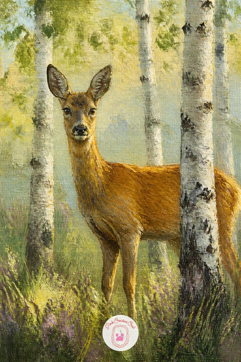 Roe Deer In Birch Woods — Light direction shapes the whole mood of a roe deer in birch woods, so pick whether dappled sunlight falls from the left or right