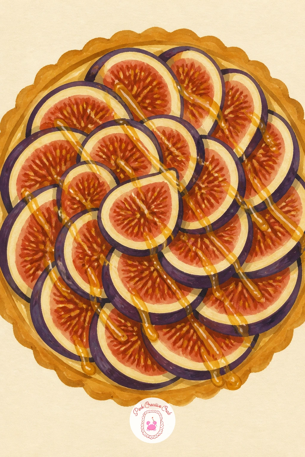 Fig Tart Drizzled With Honey — Turn the fig back into dessert with a fig tart drizzled with honey, a lovely subject for anyone who enjoys painting food with a