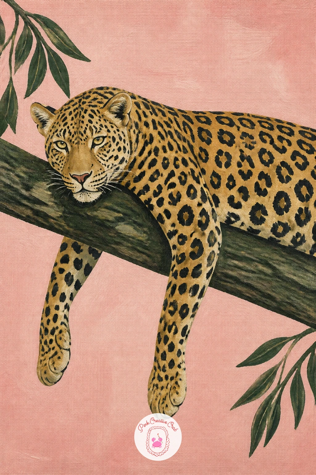 Leopard Lounging on a Branch — Start with leopard lounging on a branch, the picture that teaches every habit this whole list relies on. Leopard painting