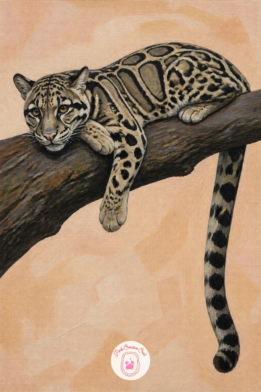 Clouded Leopard on a Branch — Clouded leopard on a branch pairs beautifully with the very first idea on this list, so if you enjoyed that one, this is its