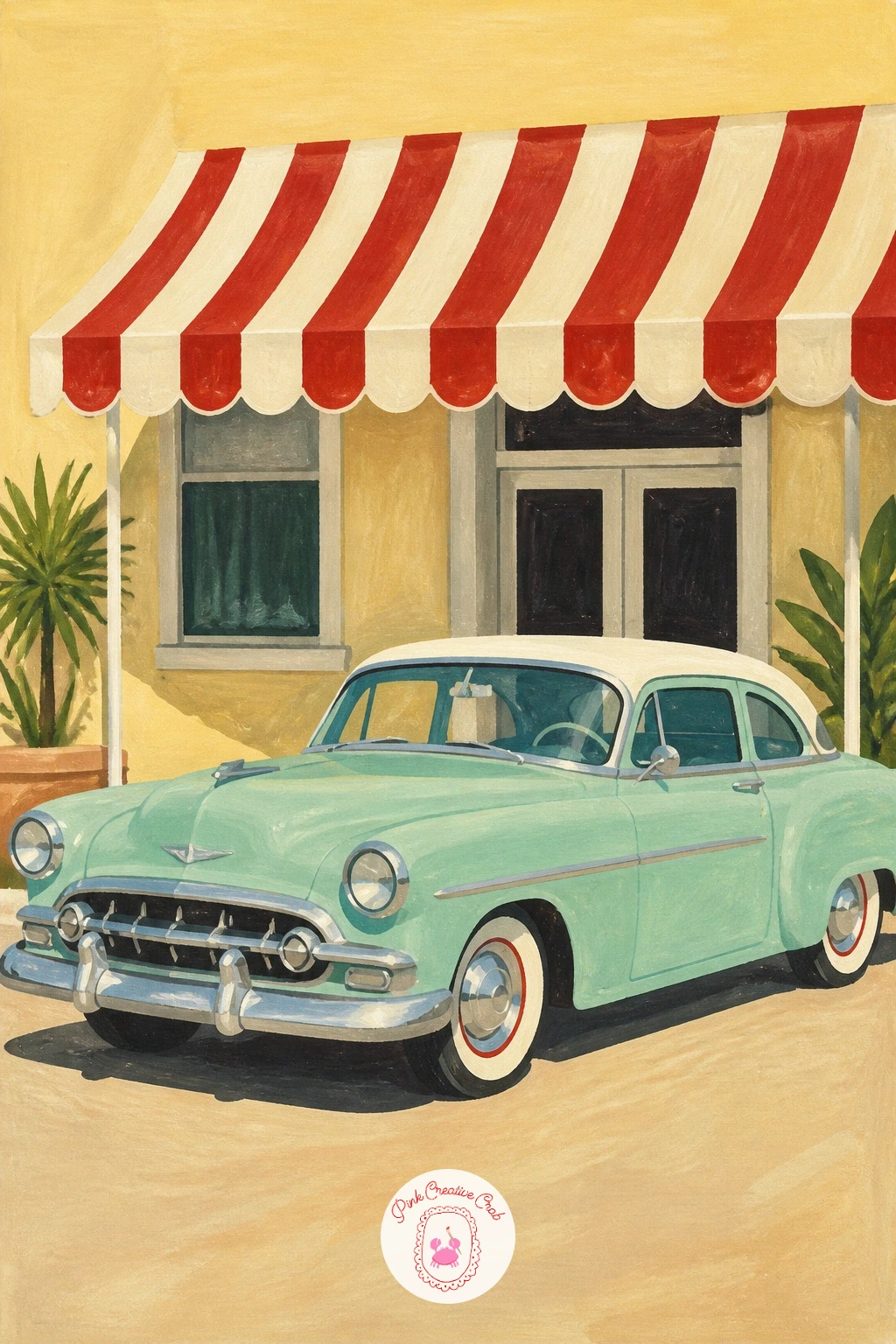 31 Vintage Car Painting Ideas for Road Trips, Seaside Drives and Pastel Classics