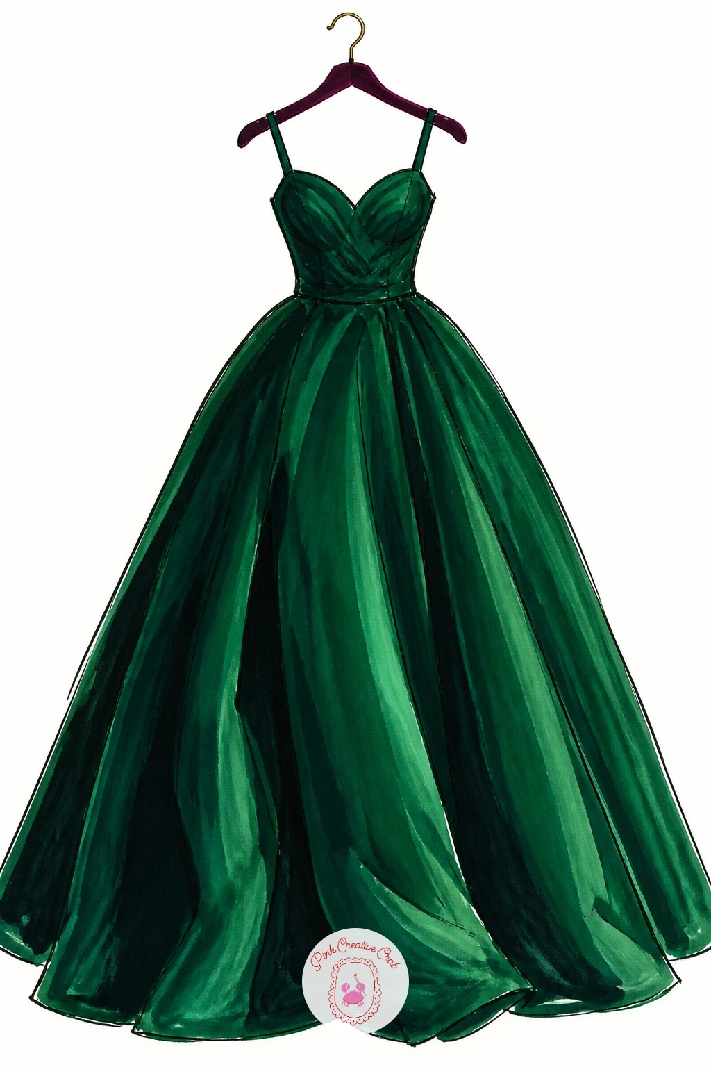 Ballgown on a Velvet Hanger — Light is the whole story in a ballgown on a velvet hanger, so decide early where it comes from. Dress painting