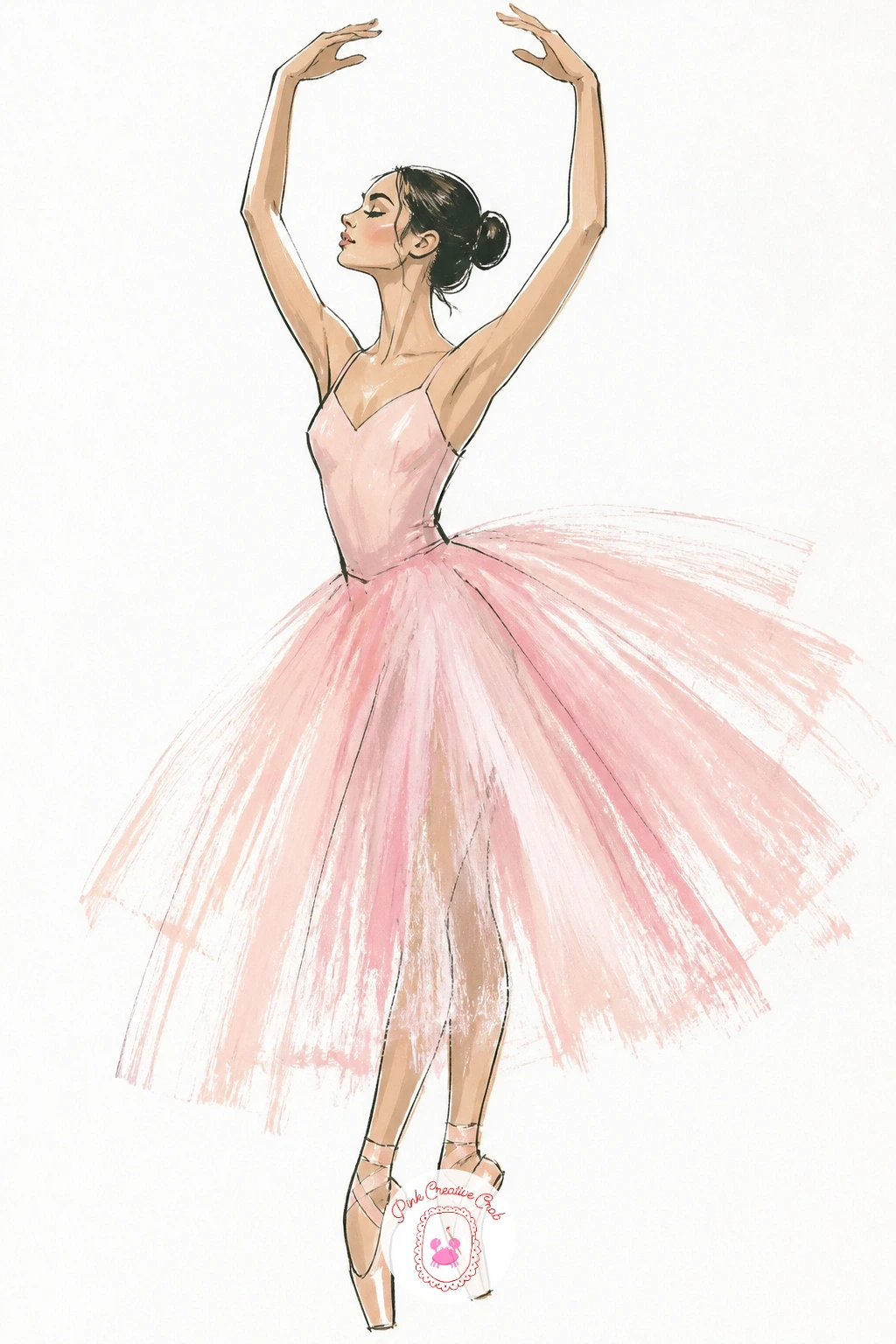 Ballet Pink Tulle Dress — After a heavy velvet gown, a ballet pink tulle dress is a welcome change of weight, and the whole trick is leaving white paper