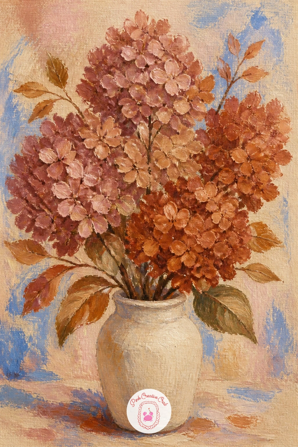 Dried Hydrangeas in Autumn Tones — Shift the palette for a change of pace with dried hydrangeas in autumn tones, papery and faded rather than fresh. Hydrangea