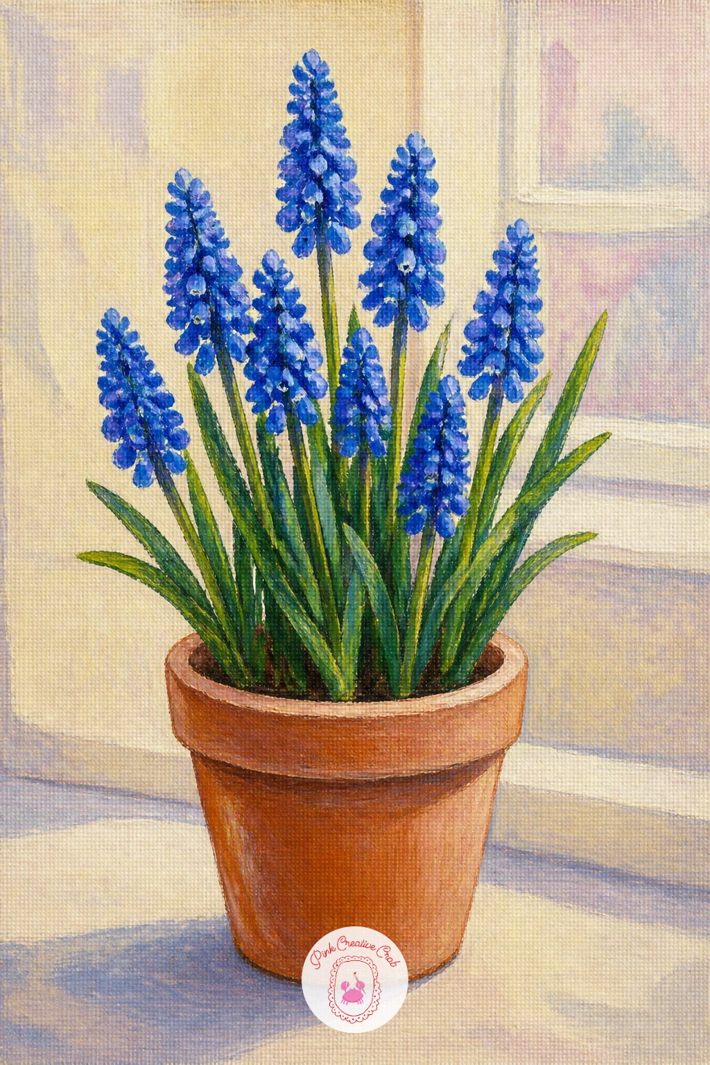 Grape Hyacinths in a Pot — Bring the scale right back down with grape hyacinths growing in a small terracotta pot, perfect for a tabletop still life. Hydrangea